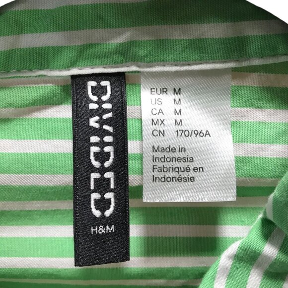 Divided Spring Green White Mens Button down Long‎ Sleeve Shirt - Picture 5 of 5